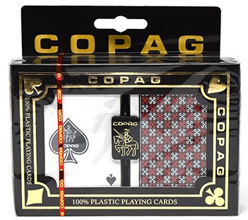 Copag Master Plastic Playing Cards: Wide, Regular Index, Black/Red main image